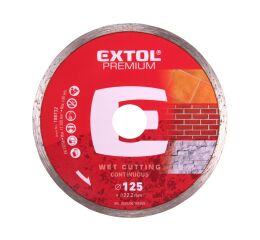 EXTOL kotouč diamantový řezný celoobvodový, 125x22,2mm, mokré řezání, EXTOL PREMIUM (108732)