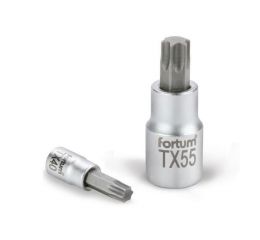 FORTUM hlavice zástrčná TORX, 1/2', TX25, L 55mm, CrV/S2, FORTUM (4700721)