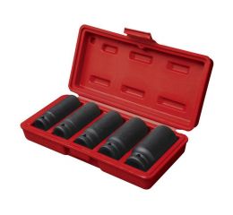 FORTUM klíče nástrčné rázové, 5ks, 1/2“, 17-19-21-24-27mm, CrMoV, FORTUM (4700802)