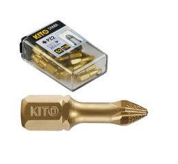 KITO hroty, sada 20ks, PH 3x25mm, S2/TiN, KITO (4820113)