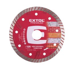 EXTOL kotouč diamantový řezný turbo plus, 125x22,2mm, suché i mokré řezání, EXTOL PREMIUM (8803032)