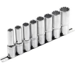 EXTOL klíče nástrč. prodloužené, MULTILOCK, sada 8ks, 1/2", CrV, EXTOL PREMIUM (8818112)