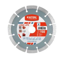 EXTOL kotouč diamantový řezný segmentový Long Life, 230x22,2mm, suché řezání, EXTOL PREMIUM (108915)