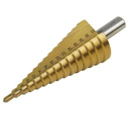 EXTOL vrták stupňovitý, stupňování po 3mm, 13 otvorů, průměr stopky 13mm, délka 107mm, TiN, EXTOL CRAFT (20057)