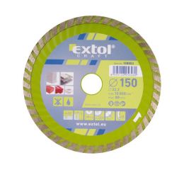EXTOL kotouč diamantový řezný turbo, 150x22,2mm, suché i mokré řezání, EXTOL CRAFT (108853)