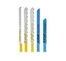 EXTOL plátky do přímočaré pily-mix, sada 5ks, Bi-metal, HSS, HCS, EXTOL PREMIUM (8805600)