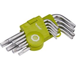 EXTOL L-klíče TORX krátké, sada 9ks, T10-15-20-25-27-30-40-45-50, EXTOL CRAFT (66010)