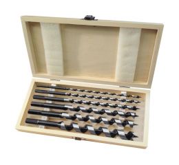 EXTOL vrtáky hadovité do dřeva, sada 6ks, 6-8-10-12-16-20x260 mm, šestihranná stopka, v dřevěné kazetě, EXTOL PREMIUM (8801290)