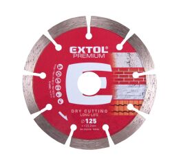 EXTOL kotouč diamantový řezný segmentový Long Life, 125x22,2mm, suché řezání, EXTOL PREMIUM (108912)