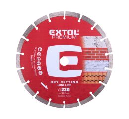 EXTOL kotouč diamantový řezný segmentový Long Life, 230x22,2mm, suché řezání, EXTOL PREMIUM (108915)