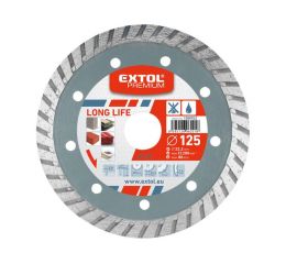 EXTOL kotouč diamantový řezný turbo Long Life, 115x22,2mm, suché i mokré řezání, EXTOL PREMIUM (108951)