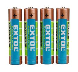 EXTOL baterie alkalické EXTOL, 4ks, 1,5V AAA (LR03) (42010)
