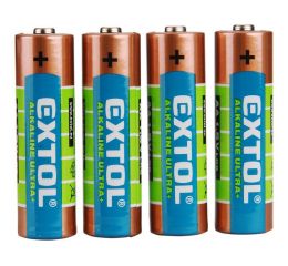EXTOL baterie alkalické EXTOL, 4ks, 1,5V AA (LR6) (42011)