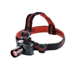 EXTOL čelovka 3W CREE LED, dosvit až 100m, funkce ZOOM, 3 režimy svícení: plné a úsporné světlo nebo blikání, boční červené výst