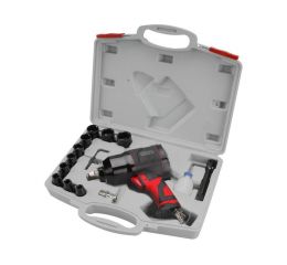 EXTOL utahovák příklepový kompozitový s ořechy, sada 15ks, 1/2" (12mm), 320Nm, 6,3Bar (0,63MPa), 1/2'' ( 12 mm), 340 Nm, 6,3bar