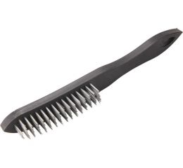 EXTOL kartáč ocelový, 4řadý, plast. rukojeť, 290mm, ocel drát S 0,22mm, 4x15řad, PP rukojeť, PP,ocel, EXTOL CRAFT (1854)