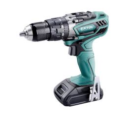 EXTOL vrtací šroubovák aku s příklepem, 18V Li-ion, 4 pólový motor, 2000mAh (8791110)