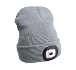 EXTOL čepice s čelovkou 45lm, nabíjecí, USB, šedá, univerzální velikost (43195)