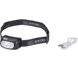 EXTOL čelovka 130lm CREE XPG, nabíjecí, USB, dosvit 40m, 5W CREE XPG LED (43181)