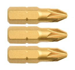 FORTUM-KITO hrot křížový sada 3ks, PZ 2x25mm, S2-Titan. úprava, FORTUM-KITO, hrot křížový sada 3ks, PZ 2x25mm, S2-Titan. úprava,