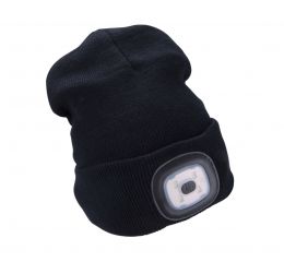 EXTOL čepice s čelovkou 45lm, nabíjecí, USB, černá, univerzální velikost (43199)