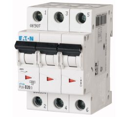 EATON Jistic PL6-B20/3 Jistič 3-p, B, 20A, 6kA (286590)