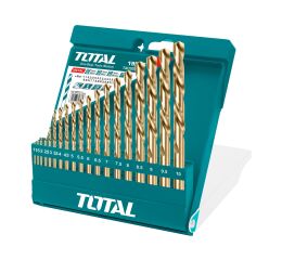 TOTAL vrtáky do kovu, sada 19ks, HSS, 1-10mm (TACSD0195)