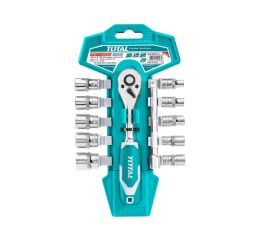 TOTAL Hlavice nástrčné 1/4", sada 12ks, industrial, CrV (THT14114126)