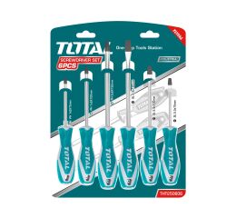 TOTAL šroubováky, sada 6ks, industrial, 3x (-) , 3xPH, CrV (THT250606)