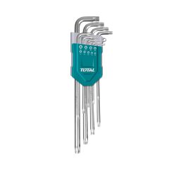 TOTAL L-klíče TORX prodloužené, sada 9ks, 10-50mm, CrV (THT106392)
