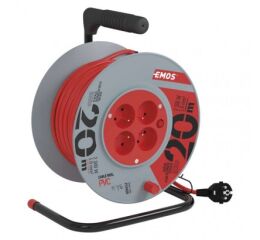 EMOS PVC prodlužovací kabel na bubnu – 4 zásuvky, 20m, 1mm2 1908142001 (P19420)