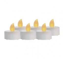 EMOS LED dekorace – čajová svíčka bílá, CR2032, vnitřní, vintage, 6 ks 1550001010 (DCCV11)