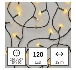 EMOS LED vánoční řetěz zelený, 12 m, venkovní i vnitřní, teplá bílá 1550040023 (D4AW09)
