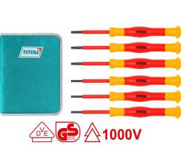 TOTAL Elektrikářské šroubováky hodinářské, sada 6ks, industrial, S2 (THKIPSD0601)