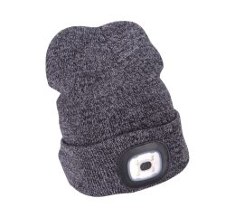 EXTOL čepice s čelovkou 4x45lm, USB nabíjení, šedá/černá, univerzální velikost (43462)