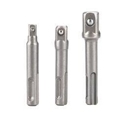 EXTOL adaptéry sada 3ks z SDS PLUS na čtyřhran, 1/4"-3/8"-1/2", CrV (8819695)