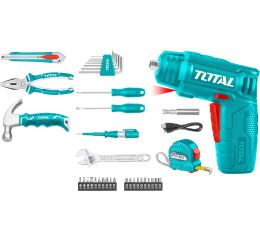 TOTAL Šroubovák AKU 4V se sadou nářadí, 38ks (THKTHP10386)