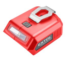 EXTOL nabíječka aku pro USB zařízení, se světlem, SHARE20V, bez baterie, 5V/2A (8891896)