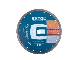 EXTOL kotouč diamantový řezný, turbo Thin Cut, suché i mokré řezání, O 250x25,4x2mm (8703047)
