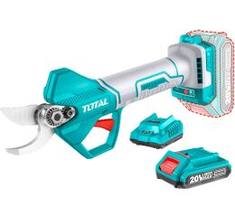 TOTAL Nůžky zahradnické AKU, Brushless, 20V Li-ion, 2000mAh, industrial, 1ks baterie a nabíječky (TSSLI202581)