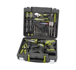 EXTOL vrtací šroubovák aku, BRUSHLESS, 12V Li-ion s nářadím, sada 46ks (422801)