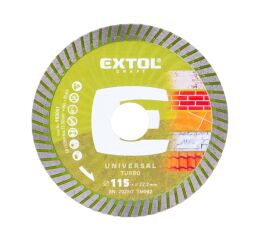 EXTOL CRAFT kotouč diamantový řezný, turbo - suché i mokré řezání, O 115x22,2x2mm (903051)