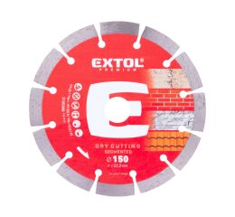 EXTOL PREMIUM kotouč diamantový řezný segmentový - suché řezání, O 150x22,2x2mm (8803013)