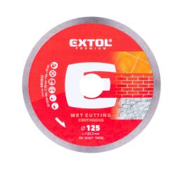 EXTOL PREMIUM kotouč diamantový řezný celoobv. EXTRA tenký - mokré řezání, O 125x22,2x1,1mm (8803022)