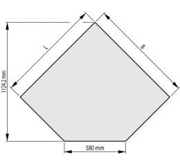 HAAS + SOHN Rukov Sklo pod kamna 6mm 1000x1000/580 45, forma B (1115510200000)