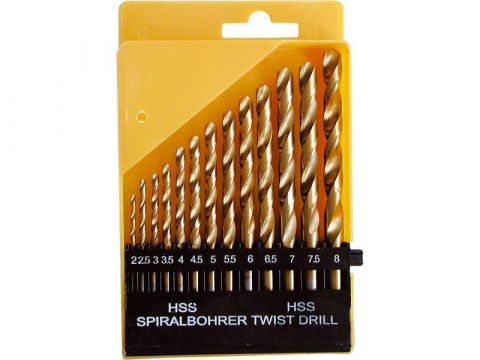 EXTOL vrtáky do kovu, sada 13ks, 2-8mm, HSS TITAN, EXTOL CRAFT (1118A)