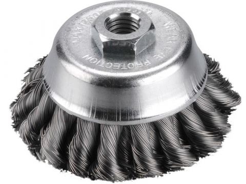 EXTOL kartáč hrnkový copánkový, O 80mm, vlnitý drát S 0,5mm dvouřadý, M14x2mm, EXTOL CRAFT (17009)