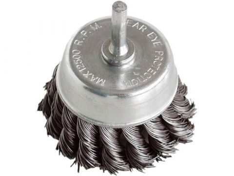 EXTOL kartáč hrnkový copánkový, O 75mm, vlnitý drát S 0,5mm, stopka 6mm, EXTOL CRAFT (17040)