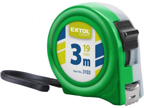 EXTOL metr svinovací, 3m, šířka pásku 19mm, II.tř.př., EXTOL CRAFT (3103)