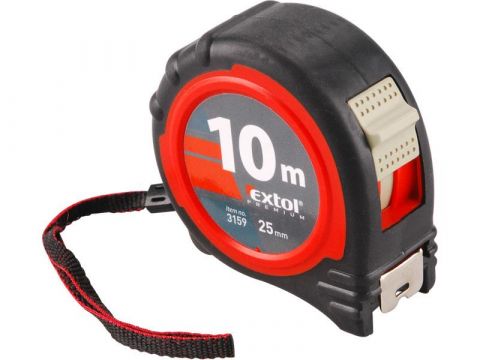 EXTOL metr svinovací, 10m, šířka pásku 25mm, pryžový obal, EXTOL PREMIUM (3159)